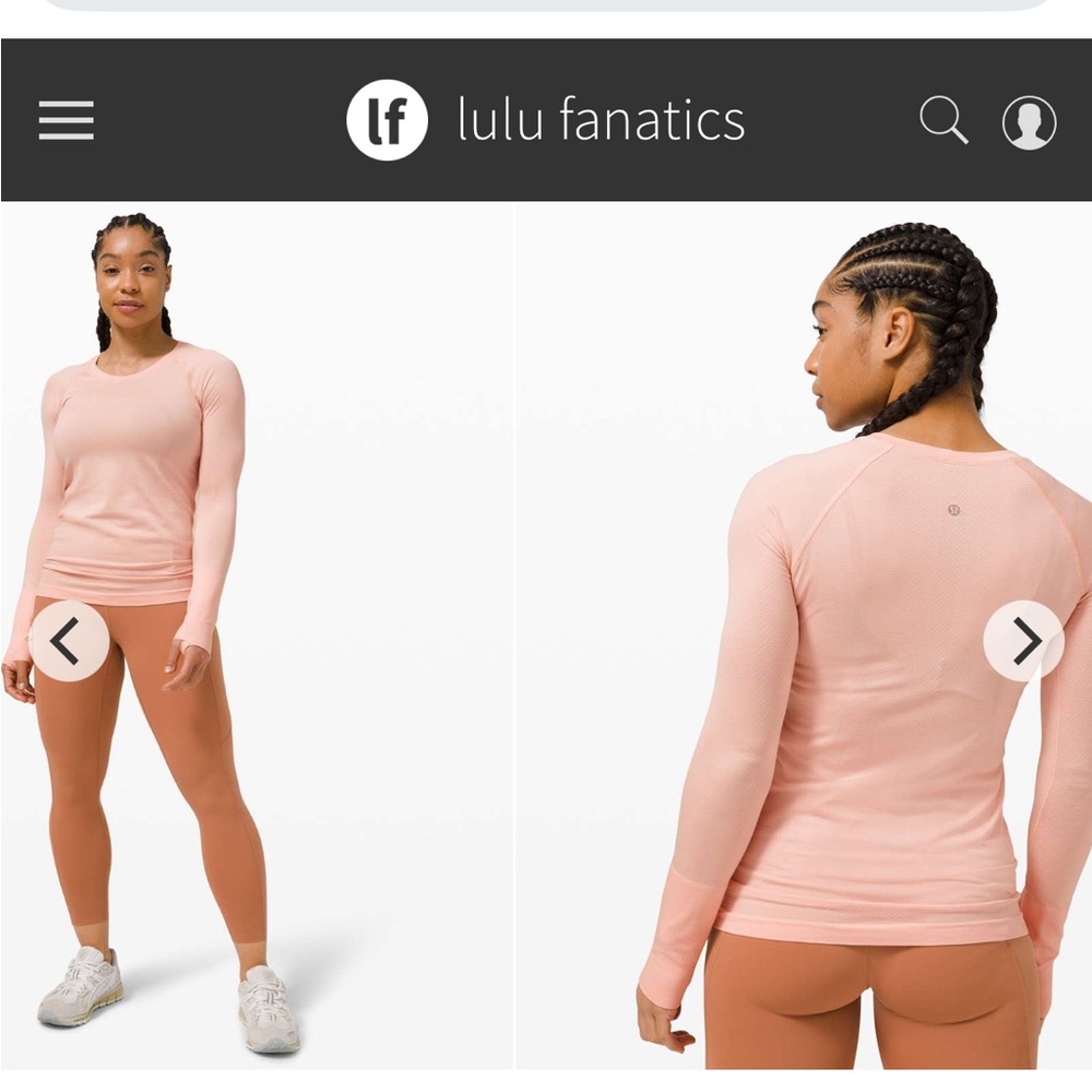 Lululemon Swiftly Tech Long Sleeve 2.0 Sz 6 Pink Mist